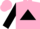 Silk - Pink, black v and triangle with white h, black v on sleeves, pink cap