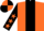 Silk - orange, black stripe, black sleeves, orange stars, quartered cap