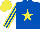 Silk - Royal blue, yellow star, striped sleeves, yellow cap