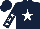 Silk - Dark blue, white star, white stars on sleeves, dark blue cap
