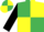Silk - EMERALD GREEN and YELLOW (quartered), BLACK sleeves