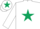 Silk - White, Dark Green star and star on cap.