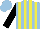 Silk - Light blue and yellow stripes, black sleeves, light blue cap