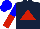 Silk - Dark Blue, Red Triangle, Blue And Red Halved Sleeves, Blue And Red halved Cap