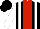 Silk - Black, white braces, red panel, white Sleeves