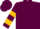 Silk - Maroon, gold smiley face, gold bars on sleeves