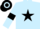 Silk - Light blue, black star and armlets, hooped cap