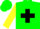 Silk - Green body, black saint andre's cross, yellow arms, green cap