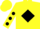 Silk - Yellow, yellow 'v' on black diamond, black dots on sleeves