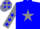 Silk - Blue, gray 'st' gray star , gray sleeves, blue stars