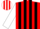 Silk - Red, white 'r', black stripes on white sleeves