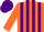 Silk - Orange, purple stripes, orange sleeves, orange and purple cap