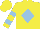 Silk - Yellow, light blue diamond, light blue bars on sleeves