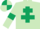 Silk - Light Green, Dark Green Cross of Lorraine and armlets, quartered cap.