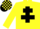 Silk - Yellow, Black Cross of Lorraine, Black and Yellow check cap.