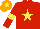 Silk - Red body, yellow star, red arms, yellow armlets, orange cap, yellow star