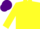Silk - Yellow, purple heart, purple band on sleeves, purple cap