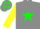Silk - Gray, green star, gray stars on yellow sleeves