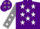 Silk - Purple, white stars, grey sleeves, white stars and cap