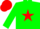 Silk - Green body, red star, green arms, red cap