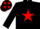 Silk - Black body, red star, black arms, black cap, red stars