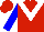 Silk - Red body, white chevron, blue arms, red cap