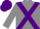 Silk - Grey, purple cross sashes, grey sleeves, purple cap