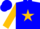 Silk - Blue, gold  'laluna', blue horse on gold moon, gold star on sleeves