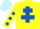 Silk - Yellow, Royal Blue Cross of Lorraine, Yellow sleeves, Royal Blue spots, Light Blue cap.