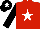 Silk - Red, white star, black sleeves, black cap, white star