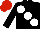 Silk - Black, large white spots, red cap