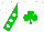 Silk - White, green shamrock, white spots on green sleeves