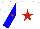 Silk - White, red star, red star on blue sleeves