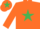 Silk - Orange, Emerald Green star and star on cap.