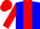 Silk - Blue body, red stripe, red arms, red cap