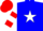 Silk - Blue, white star, white and red bars on sleeves, red cap