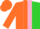 Silk - Orange and lime green halved, pink stripe, orange cap