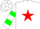 Silk - White, red star, green bars on sleeves