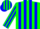 Silk - Green with blue stripes