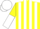 Silk - Yellow, white stripes, white stripes on sleeves, yellow and white halved cap
