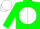 Silk - Green, white ball, green and white halved cap