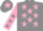 Silk - Grey, pink stars, pink sleeves, grey stars, grey cap, pink star