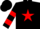 Silk - Black, white hp and red star, red bars on sleeves, black cap
