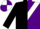 Silk - Black and purple diagonal halves, white sash, white and purple quartered cap