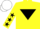 Silk - YELLOW, BLACK yolk, black inverted triangle, stars on sleeves, WHITE cap