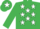 Silk - Emerald Green, White stars, Emerald Green cap, White star.