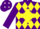 Silk - Purple, white & yellow trimmed diamond cross, white & yellow diamonds on purple sleeves