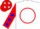 Silk - White, red circle, eagle's head, red sleeves, blue stars