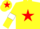 Silk - Yellow, Red star, Yellow sleeves, White armlets, Yellow cap, Red star.