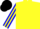 Silk - Yellow, blue sleeves, yellow stripes
